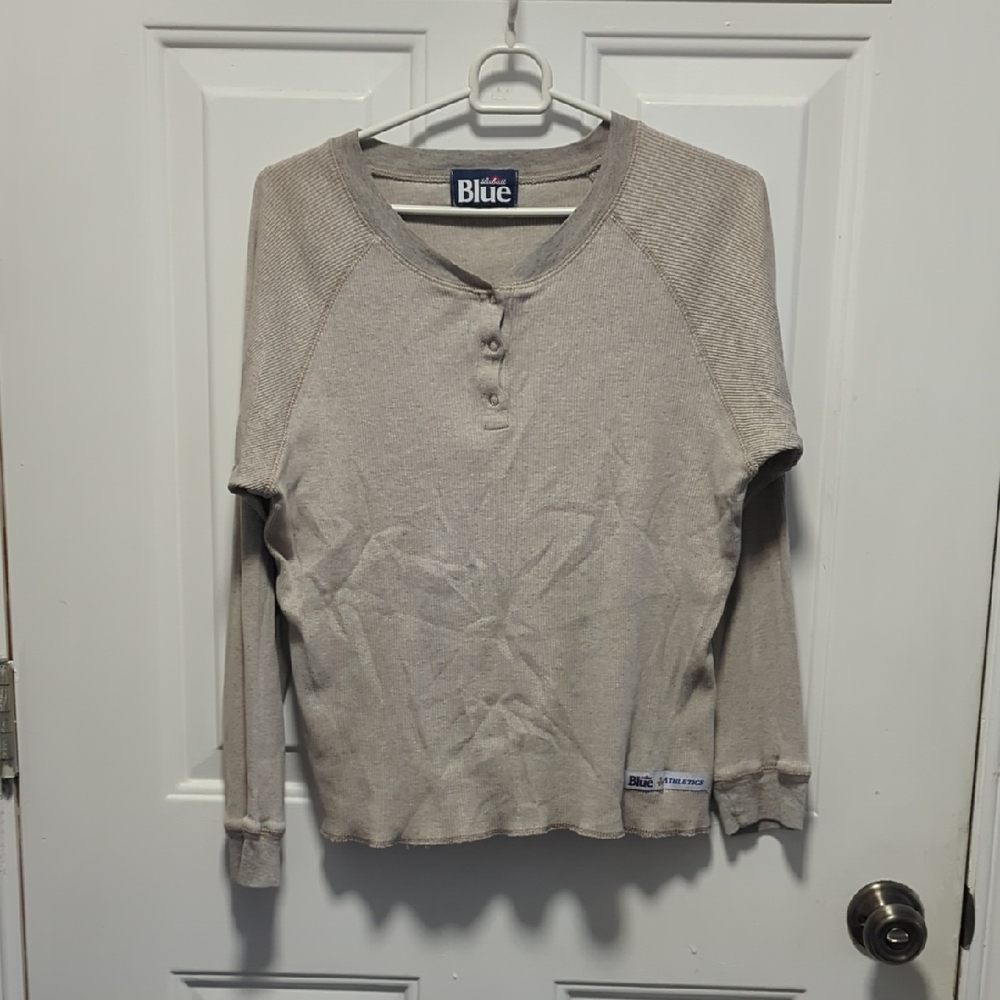 Women's Beige Henley Sweater